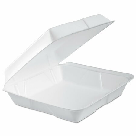 DART Foam Hinged Lid Container, Performer Perforated Lid, 9.3 x 9.5 x 3, White, PK200, 200PK 95HTPF1R
